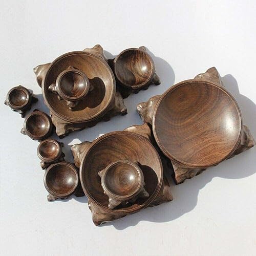 Miniatura 7 de 1 soporte de exhibición de madera, decoración de base para bola de cristal, esfera de globo de piedra, decoración (palisandro, 1.6 in)