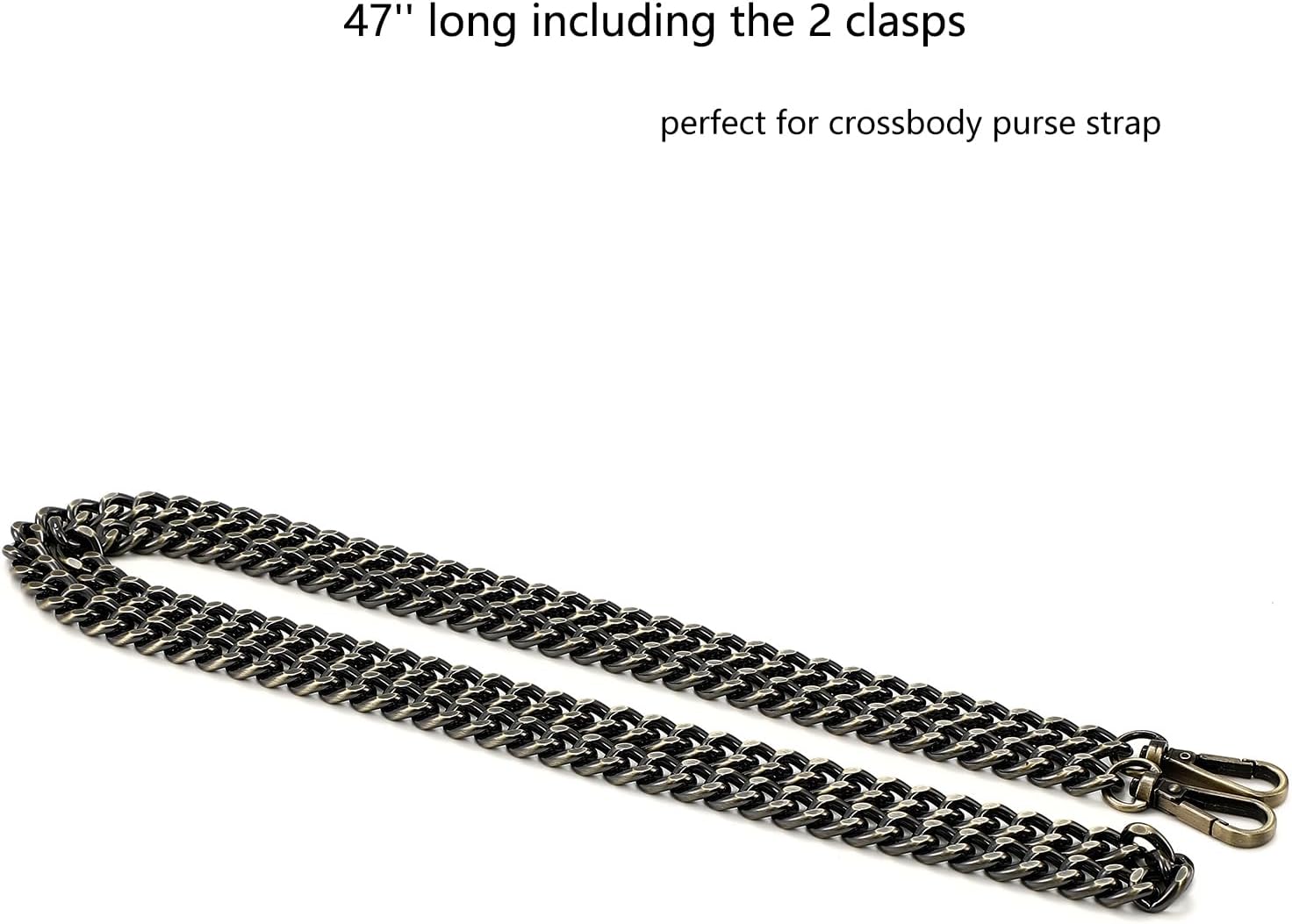 47'' Light Metal Crossbody Purse Chain Straps Replacement for Bag Handbag (Bronze) - Image 2