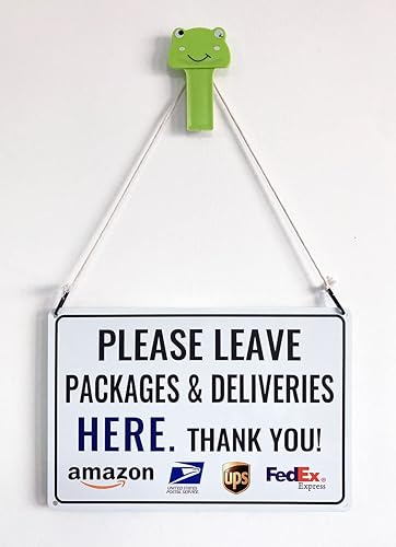 Miniatura 3 de Bestylez Please Leave Packages Deliveries Here - Letrero de entrega de Bestylez para uso en exteriores de 12 x 8 pulgadas (154)