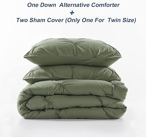 Miniatura 8 de Anluoer Juego de edredón tamaño individual, edredón alternativo de plumón con 1 funda de almohada, suave tamaño individual, ligero para todas las