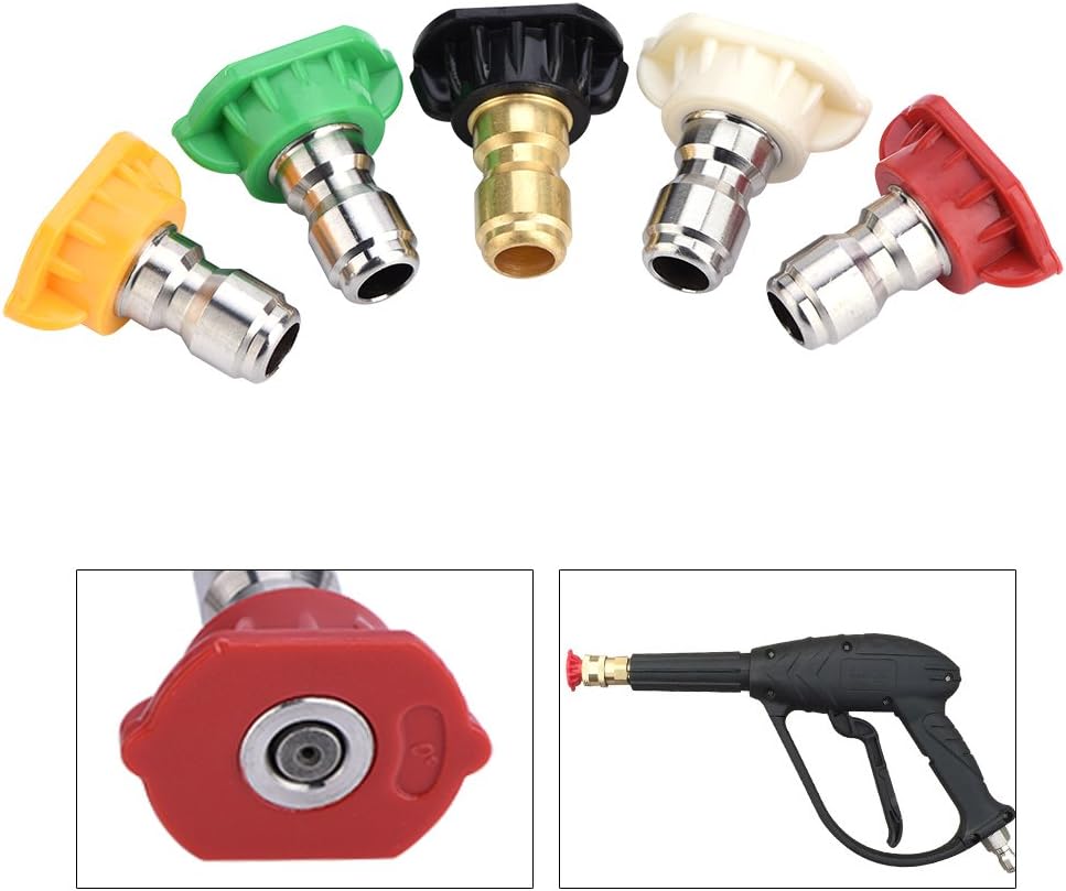 Pressure Washer Nozzle,5PCS New Pressure Washer Spray Nozzles Tip Set,Variety Degrees,Spray Quick Nozzles for Quick Connect Hot