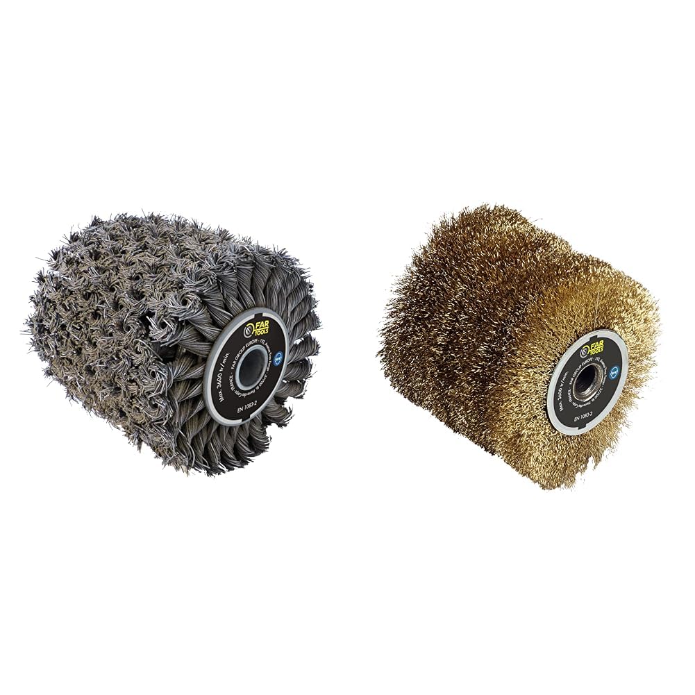 Fartools 110884 Brosse Fibre Métal Torsadé pour Rénovateur & Brosse fil laitonné 0,3mm Ø120mm/L100mm