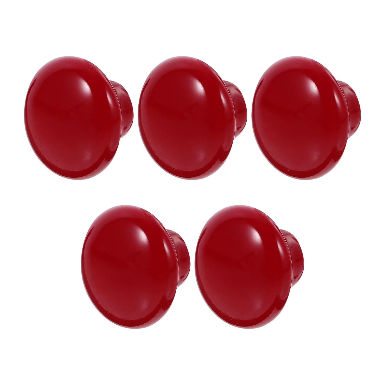 Zeahkri Cute Cabinet Handle 10pcs Red Round Ceramic Cabinet Drawer Knobs