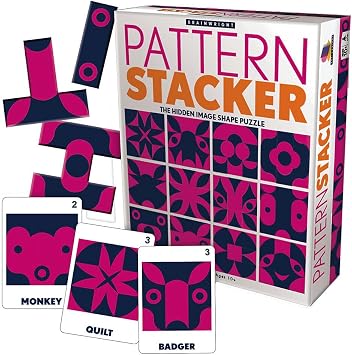 Brainwright Pattern Stacker - The Hidden Image Shape Puzzle, Multi-Colored, 5