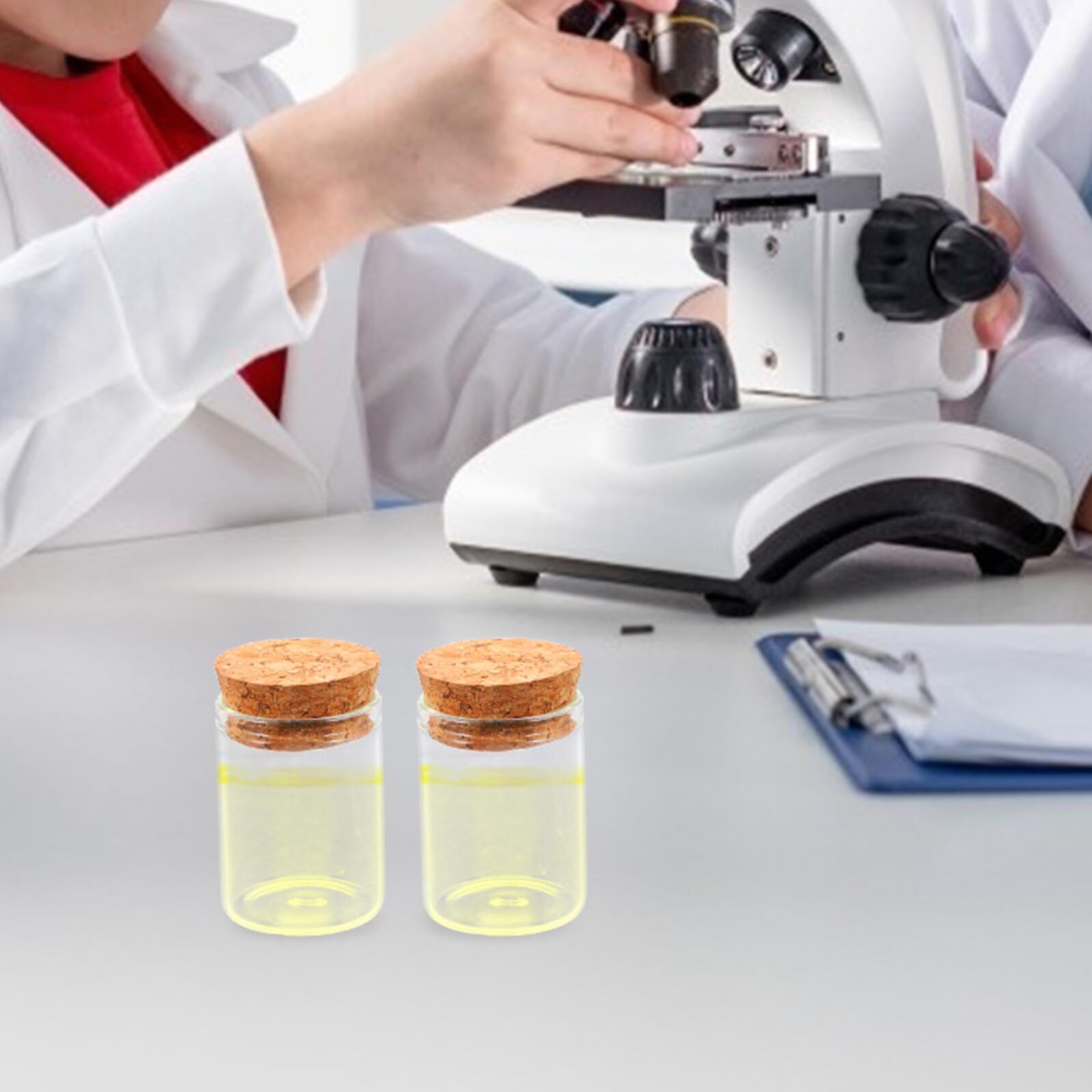 Atmosfera Natalizia 48Pezzi Bottiglie di Vetro 15ml con Sughero