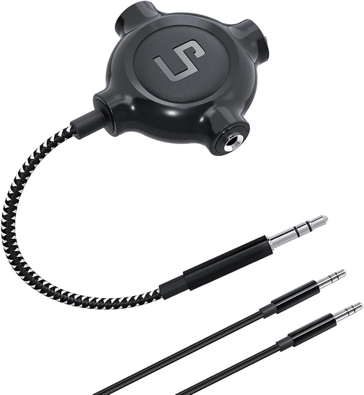 LP Headphone Splitter, Nylon-Braided 3.5mm Audio Stereo Splitter, Male to 3 Female Ports for MacBook, Mac, iPad, iPhone(≤6), iPod, Tablet, Laptop, PC, Earphone, Kindle, MP3 Player, Speaker & More