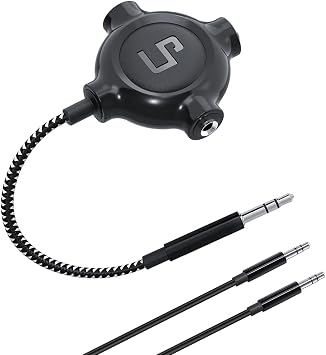 LP Headphone Splitter, Nylon-Braided 3.5mm Audio Stereo Splitter, Male to 3 Female Ports for MacBook, Mac, iPad, iPhone6, iPod, Tablet, Laptop, PC, Earphone, Kindle, MP3 Player, Speaker & More