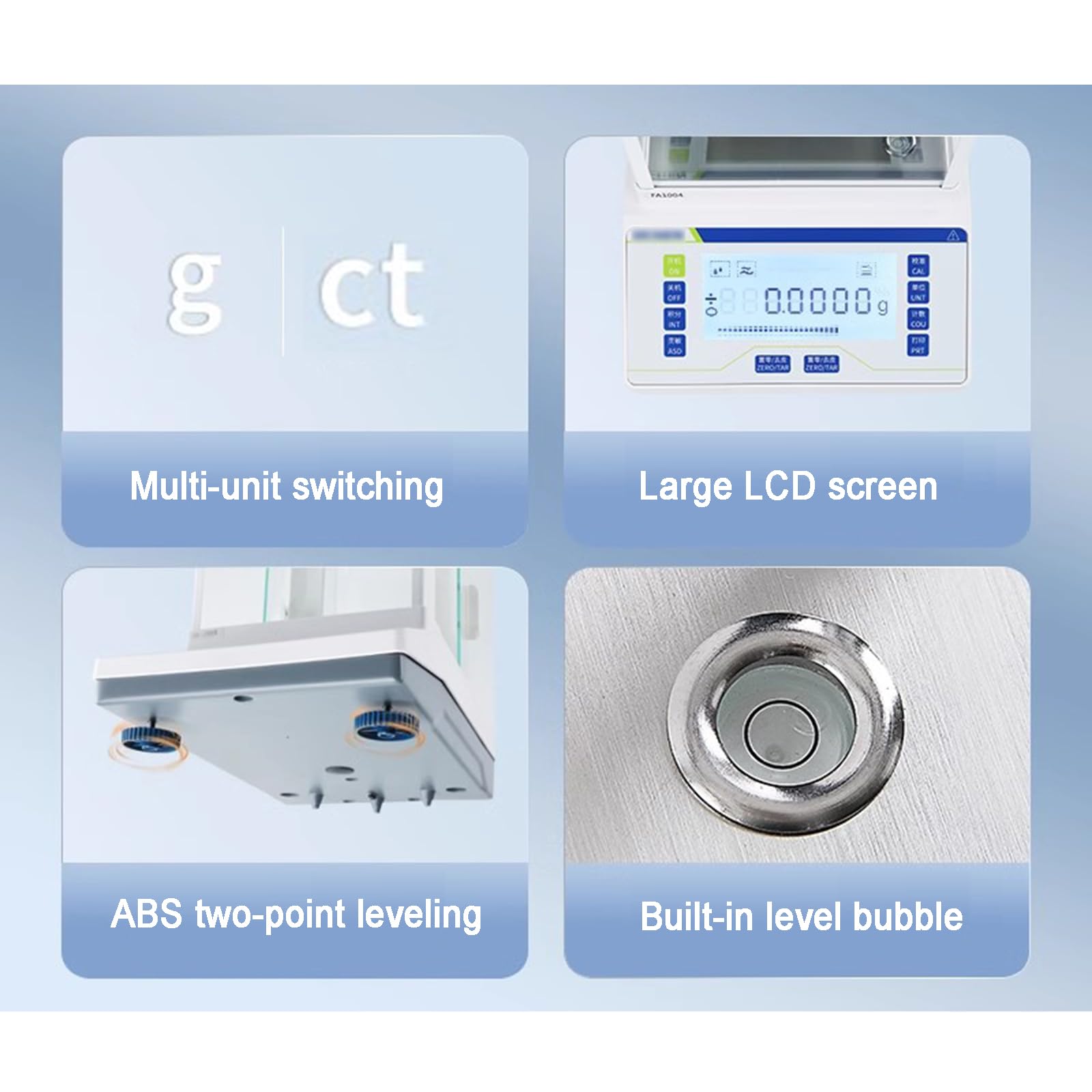 Bilancia analitica Elettronica da Laboratorio, Bilancia Digitale ad Alta precisione da 0,0001 g, con Display LCD, Uscita Dati, Parabrezza, per Laboratori, Ricerca, Industria, gioielleria