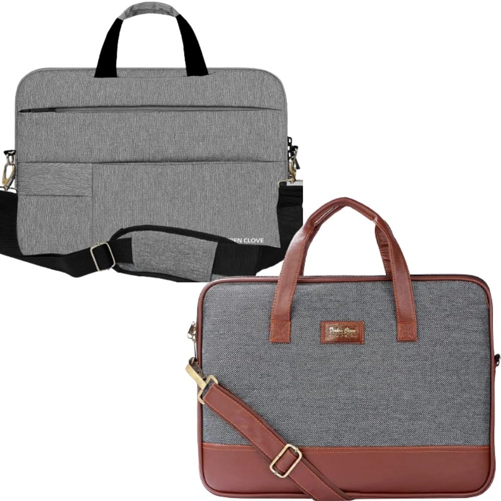DERBEN CLOVE® Combo Pack of 2 15.6 Laptop Messenger Office Side Bag for Men and Women - Black Grey (B07N3ZW7YV) Amazon Price History, Amazon Price Tracker