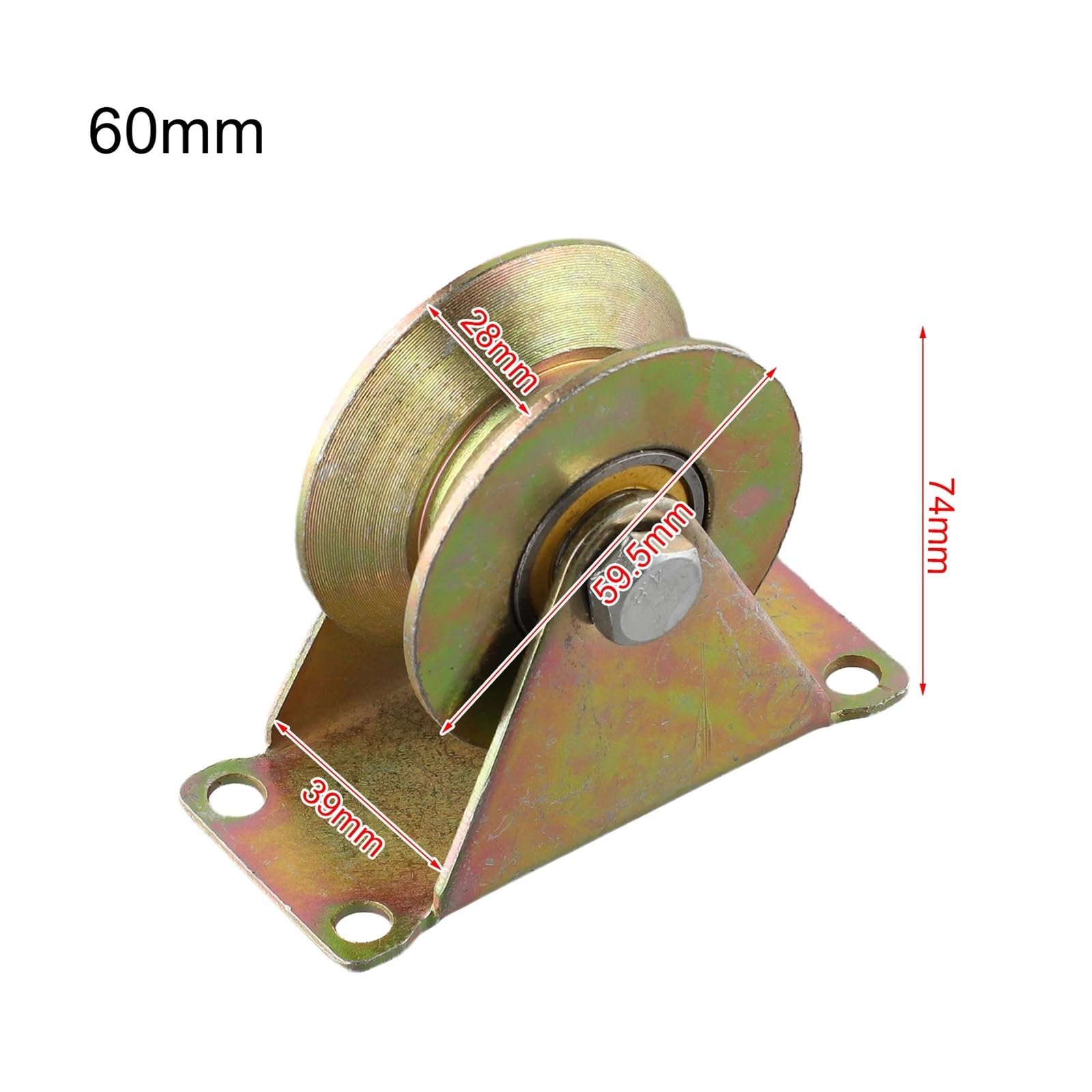 V-Nut-Rollen für Schiebetore, 1 Riemenscheibe für Stahlseile 1-8 mm, mit 2 Kugellagern, reibungslose Bewegung für Türen und Fenster, 32 mm V-Nut-Rad