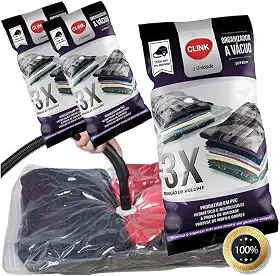 Kit 03 Sacos à Vácuo Cobertor Roupa Edredom 70 x 110 cm Clink