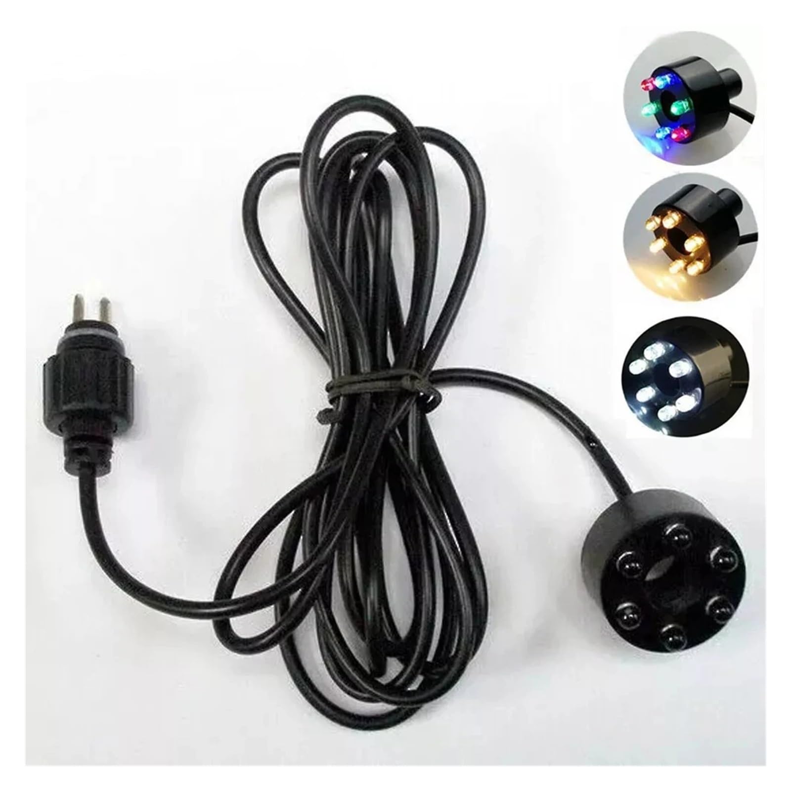 12V 1 a 3 a 4 Luces LED Circulares for Acuario bajo el Agua 6-12(1T3 6LED Warm)