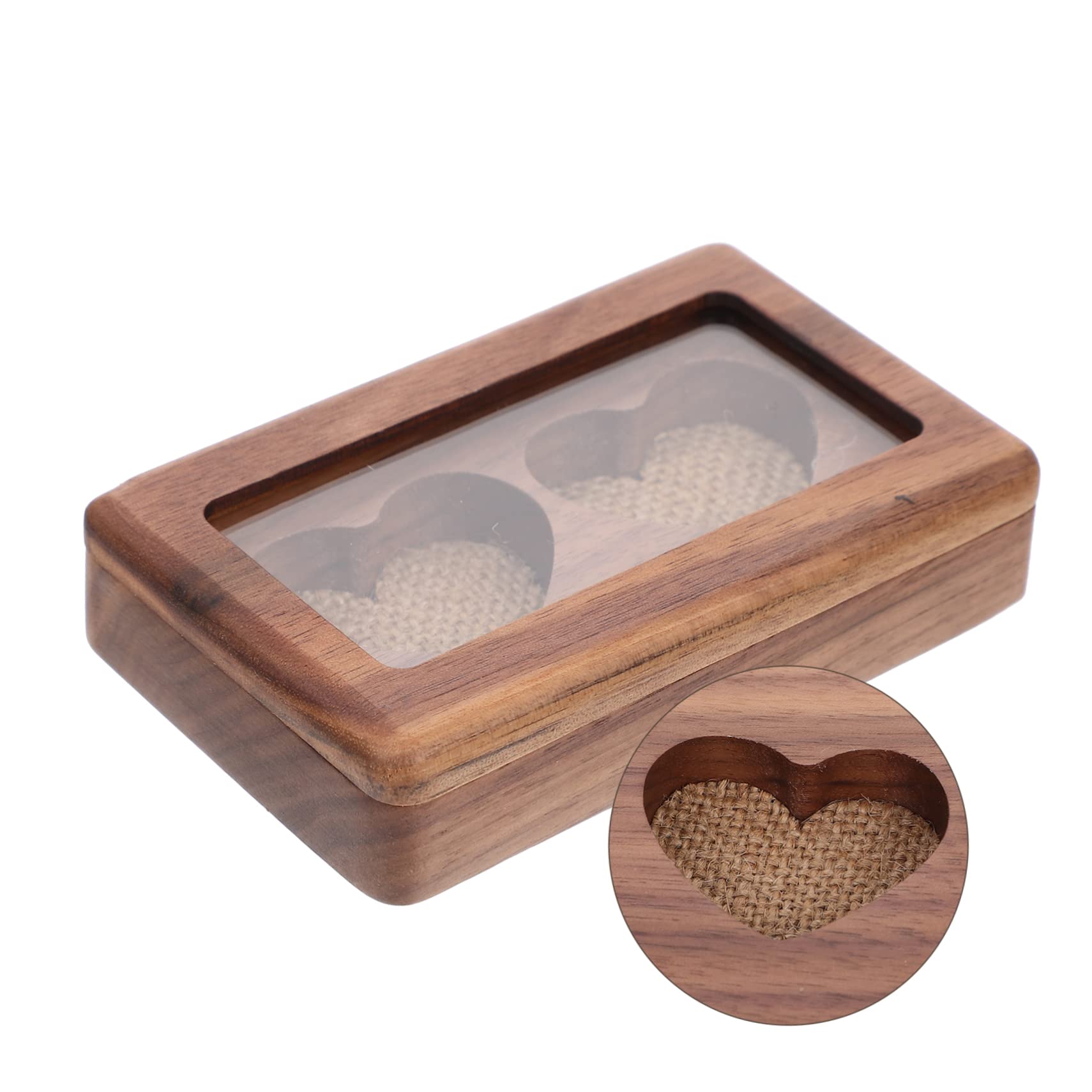 ABOOFAN Caja De 3 Piezas Caja Para Presentación De Joyas Almohada Para Anillo De Boda Cestas De Madera Para Soporte Para Anillos De Boda Para Ceremonia Vitrina De Baratijas