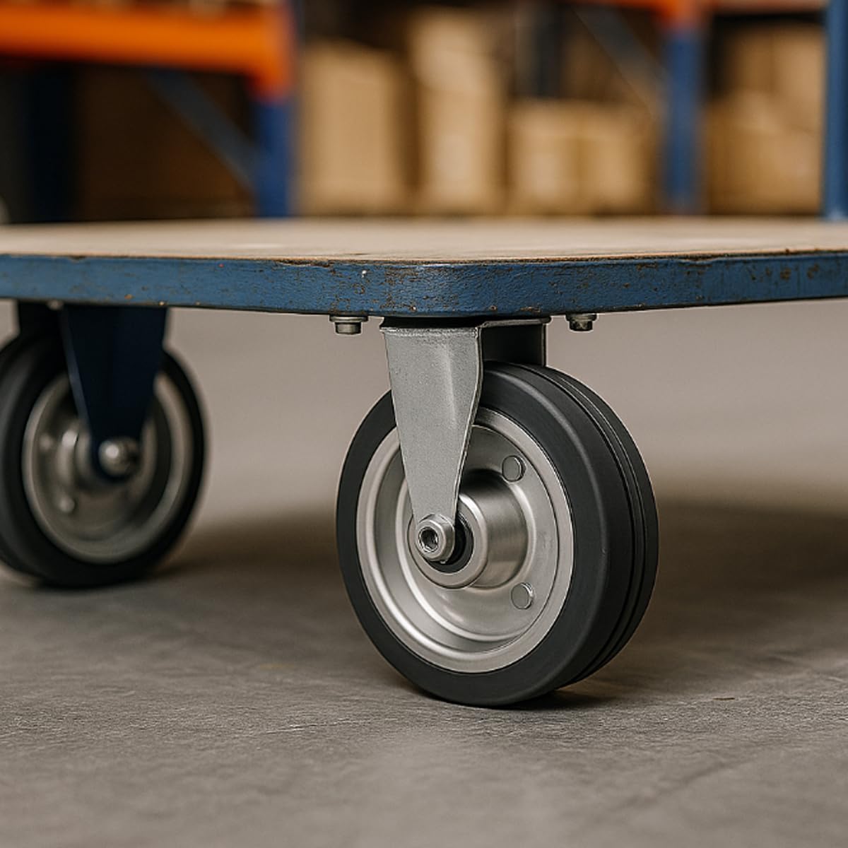 Ersatzrad Ø250 mm – Schwarzes Industrierad mit Vollgummireifen, Bohrung 25 mm – Robustes Rad für Transportwagen Modell (90/25)