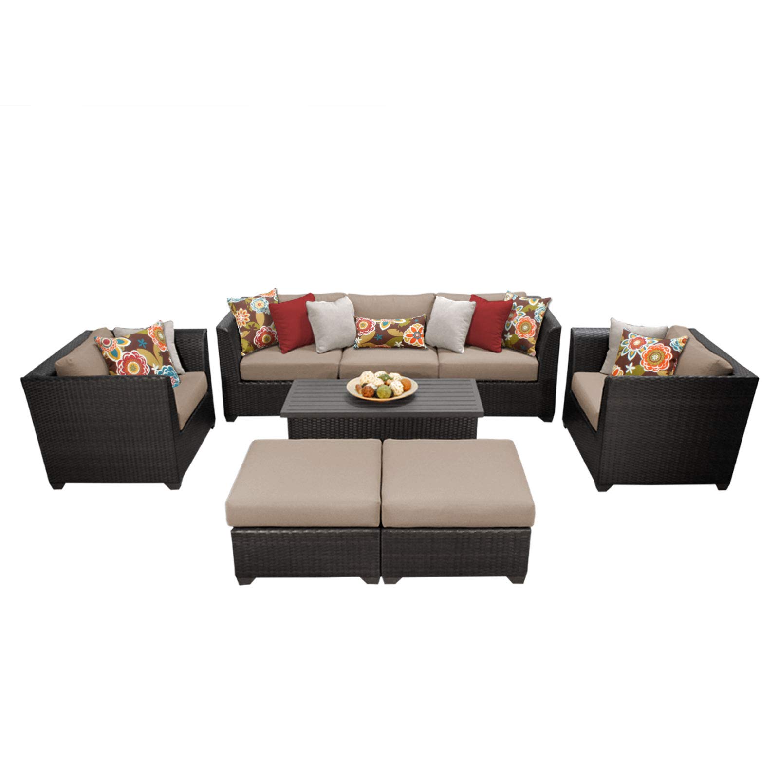 Amazon.com: TK Classics 8 Piece Barbados-08C Outdoor Wicker Patio