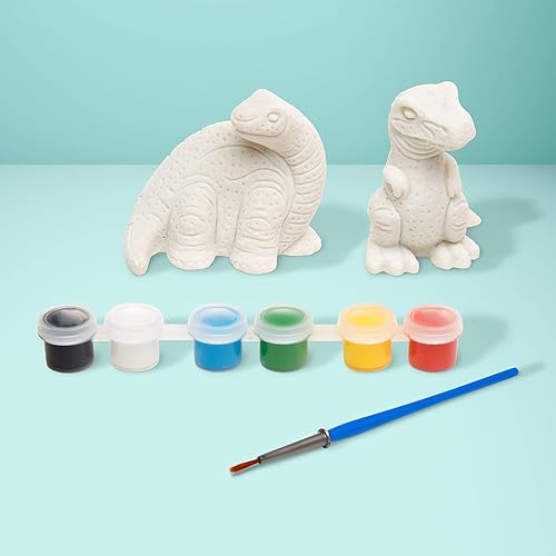Miniatura 3 de Melissa  Doug Decorate-Your-Own Dinosaur kit de artesañías de figuras 2 dinosaurios de resina sólida pintada