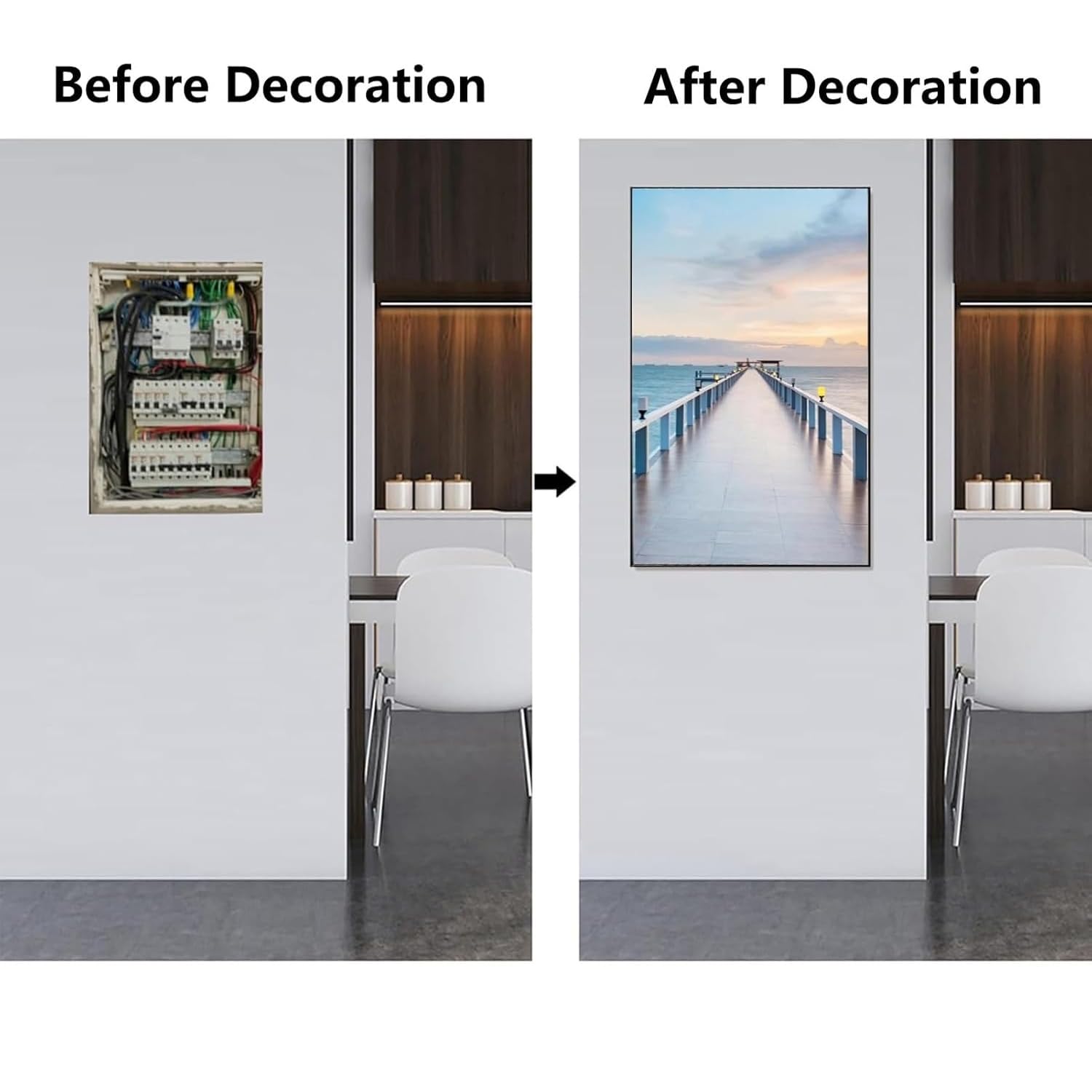 Generico Scatola del Contatore Elettrico Coperchio Decorativo, Contatore della Quadro Copri Quadro Elettrico Decorativo Appeso, Nascondi Contatore
