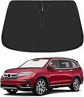 Vista 128 de Proadsy 2025 - Parasol para parabrisas actualizado con ajuste personalizado para Nissan Rogue 2014-2020, protector plegable de 4 capas