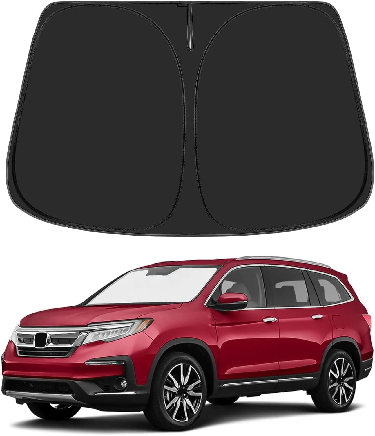 Proadsy Front Windshield Sun Shade Foldable Sunshade Protector Custom Fit 2016-2024 2025 Honda Pilot EX-L Special Edition Elite Black Edition Touring Accessories 2025 Upgrade