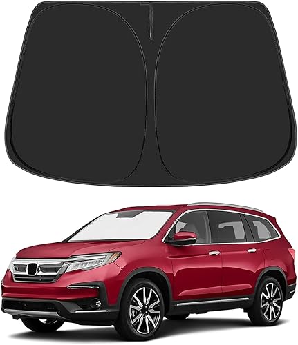 Proadsy 2025 - Parasol para parabrisas actualizado con ajuste personalizado para Honda Pilot 2016-2024 2025, protector plegable de 4 capas para el