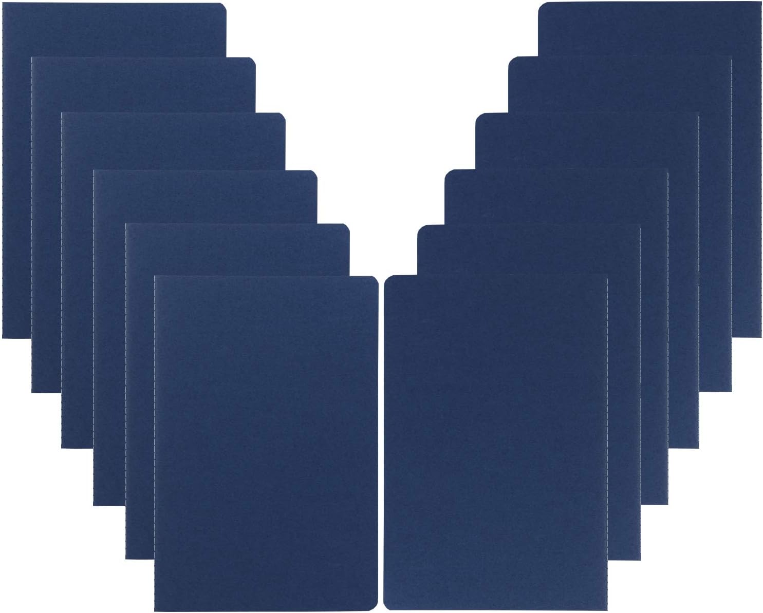 XYark 12 Pack Blank Notebook Journals Bulk, Plain, 60 Pages, 5.5x8.3 inch, A5, Travel Journal Set for Travelers, Students, Church, Office, Drawing Sketchbook Diary Paper Subject Book Planner, Blue