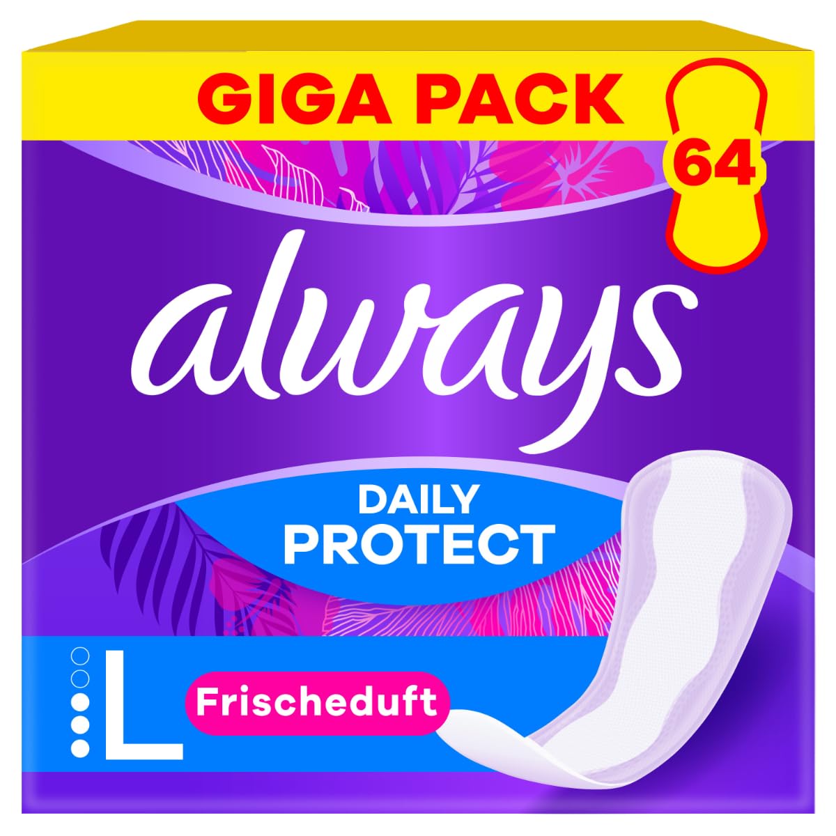 Always Daily Protect Lang Slipeinlagen Damen – 64 Stück (Gigapack), Duft
