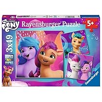 Ravensburger – Puzzle My Little Pony, Idea Regalo per Bambini 5+ Anni, Gioco Educativo e Stimolante, 3 Puzzle da 49 Pezzi, 21×21 cm