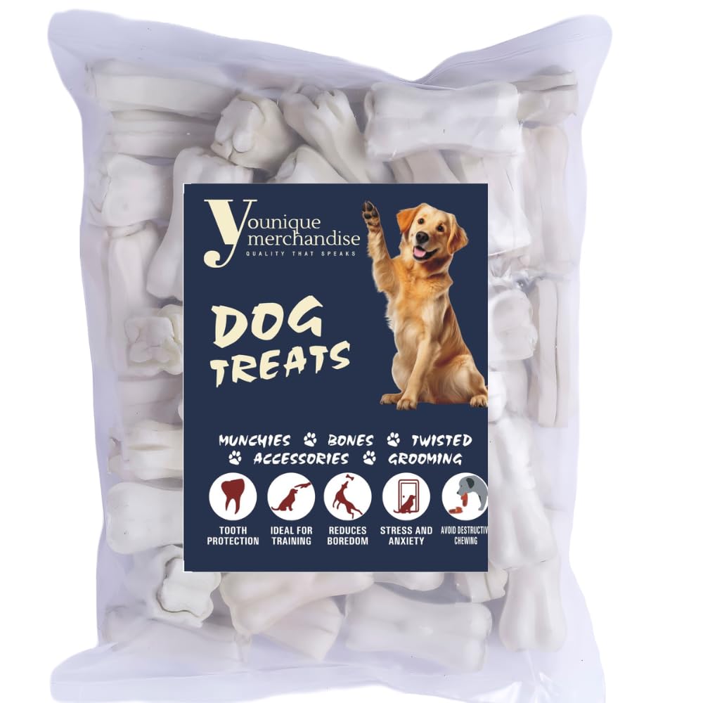 YOUNIQUE MERCHANDISE Rawhide Chicken Flavour Dog Chew Bone 2 Inches Dog Treats Chew Bones for Puppies and Small Dogs (900-Gram) (B08M81LHCR) Amazon Price History, Amazon Price Tracker