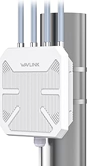 Outdoor WiFi Extender, AX1800 Dual Band Long Range Outdoor Wireless Access Point with 1000Mbps WAN/LAN Port, PoE Powered, Weatherproof, 4x8dBi Antennas, Supports AP/Repeater/Mesh Router/Extender Mode