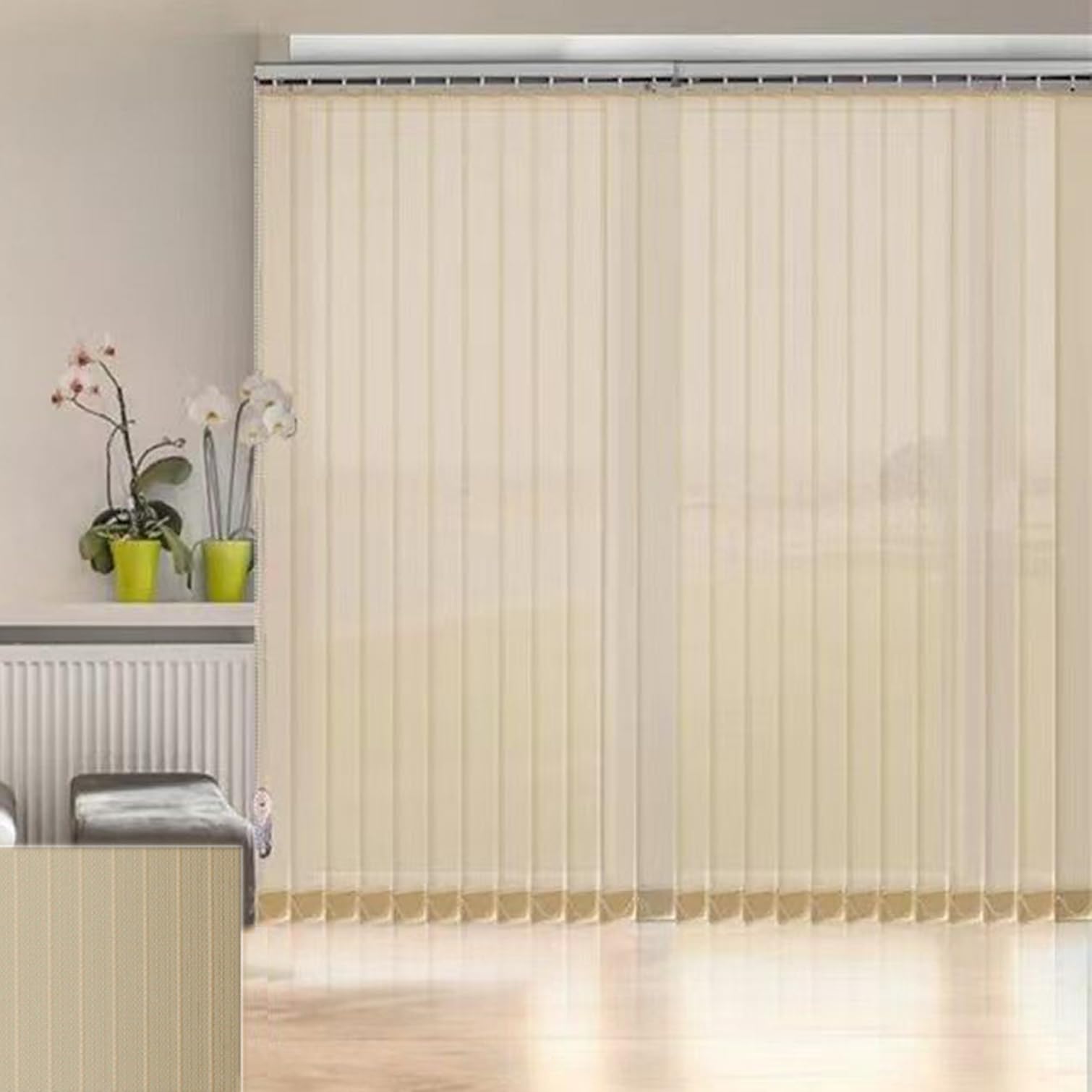 Tenda veneziana per porte scorrevoli e patio, filtraggio della luce e oscurante, tessuto isolante termico, perfetto divisorio, dimensioni 135 cm x 250 cm