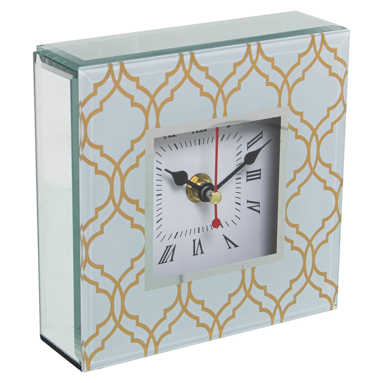 Horloge à poser en bois vert pour décorer une table de chevet