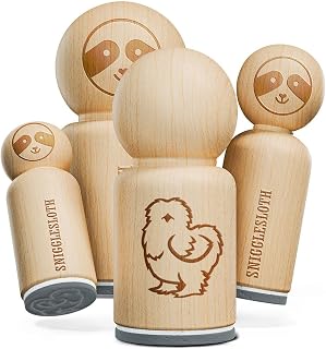 Fluffy Silkie Chicken Rubber Stamp for Stamping Crafting Planners - 1/2 Inch Mini