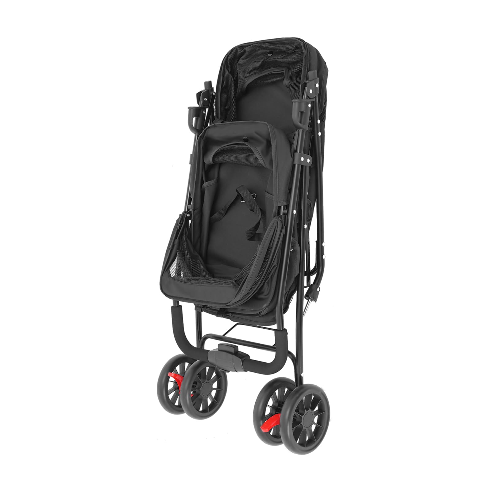 Carrito para perros y gatos, 2 niveles, plegable para mascotas pequeñas