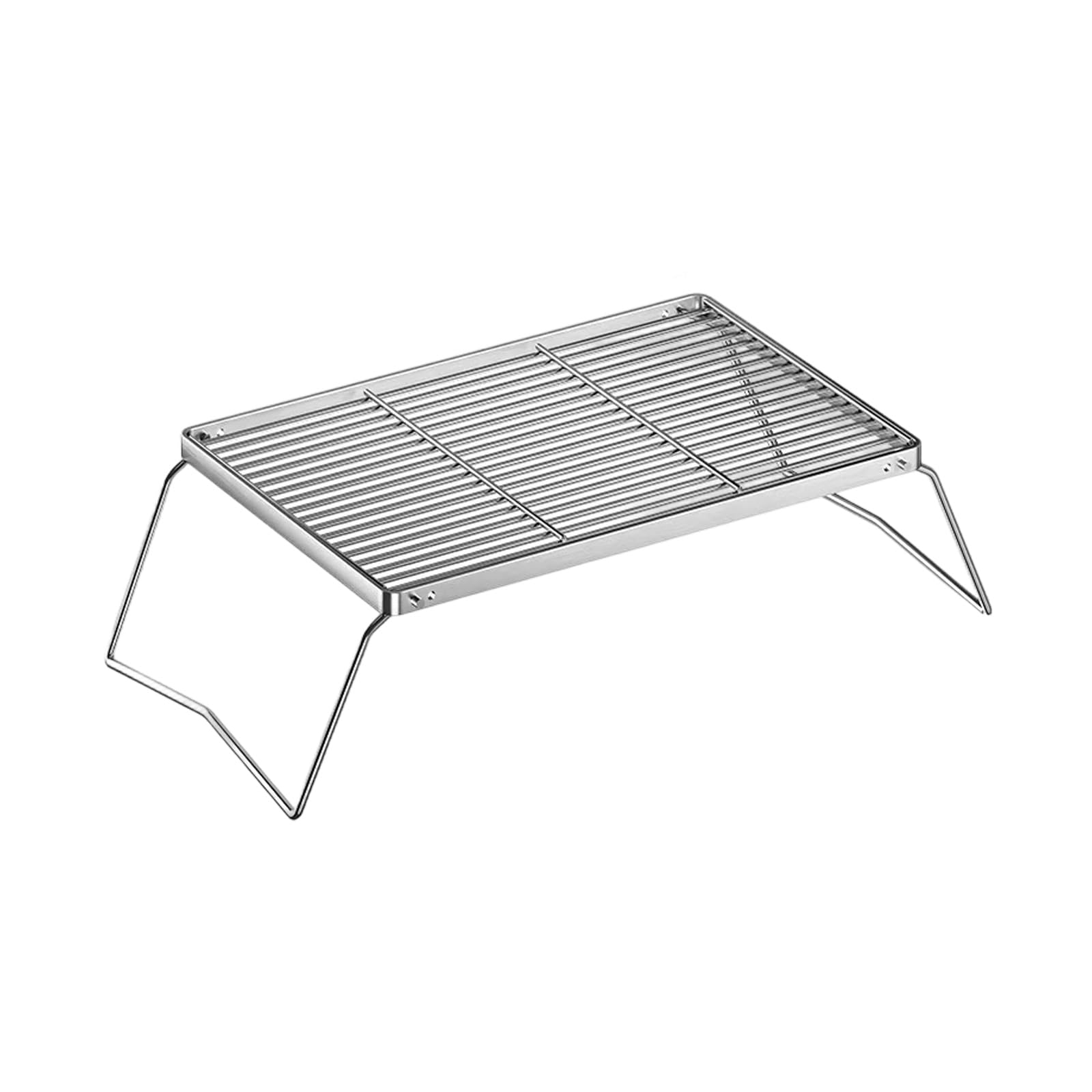 Portable Stainless Steel Folding BBQ Grill Stand for Outdoor Cooking and Camping Furnaces Brackets