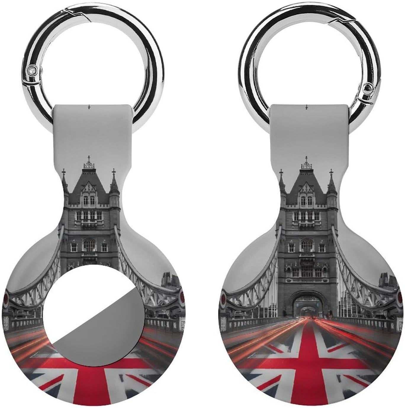 Tower Bridge English Flag Funny Cover Compatible with AirTag | Protective Case GPS Tracker Holder for Wallet Luggage Pets