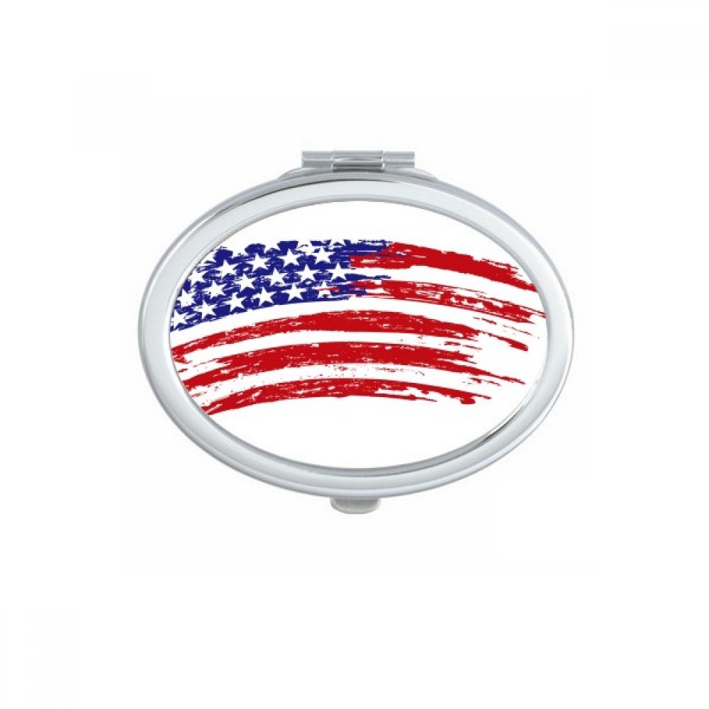 Miroir compact maquillage ovale Amérique accessoire de poche portable mignon