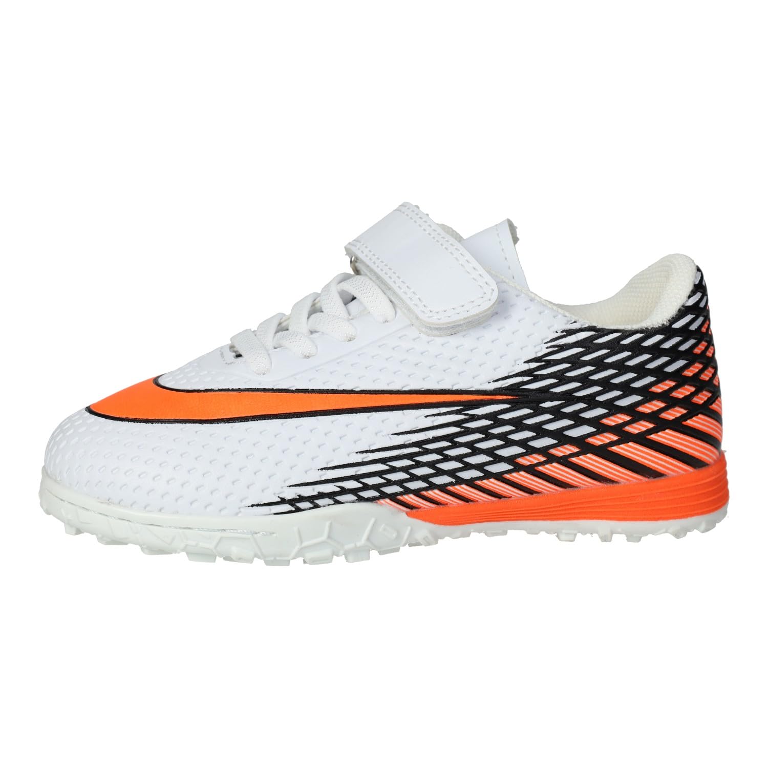 Zapatillas de Futbol HK116B para Niños, Blanco, Cinta Textil Adhesiva