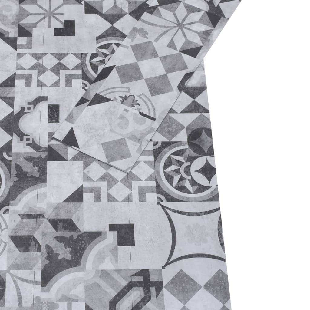 vidaXL Lamas para Suelo Baldosa Azulejo Salón Cocina Antiestático Ignífugo Impermeable Antideslizante de PVC Autoadhesivas 5,21m² 2mm Estampado Gris