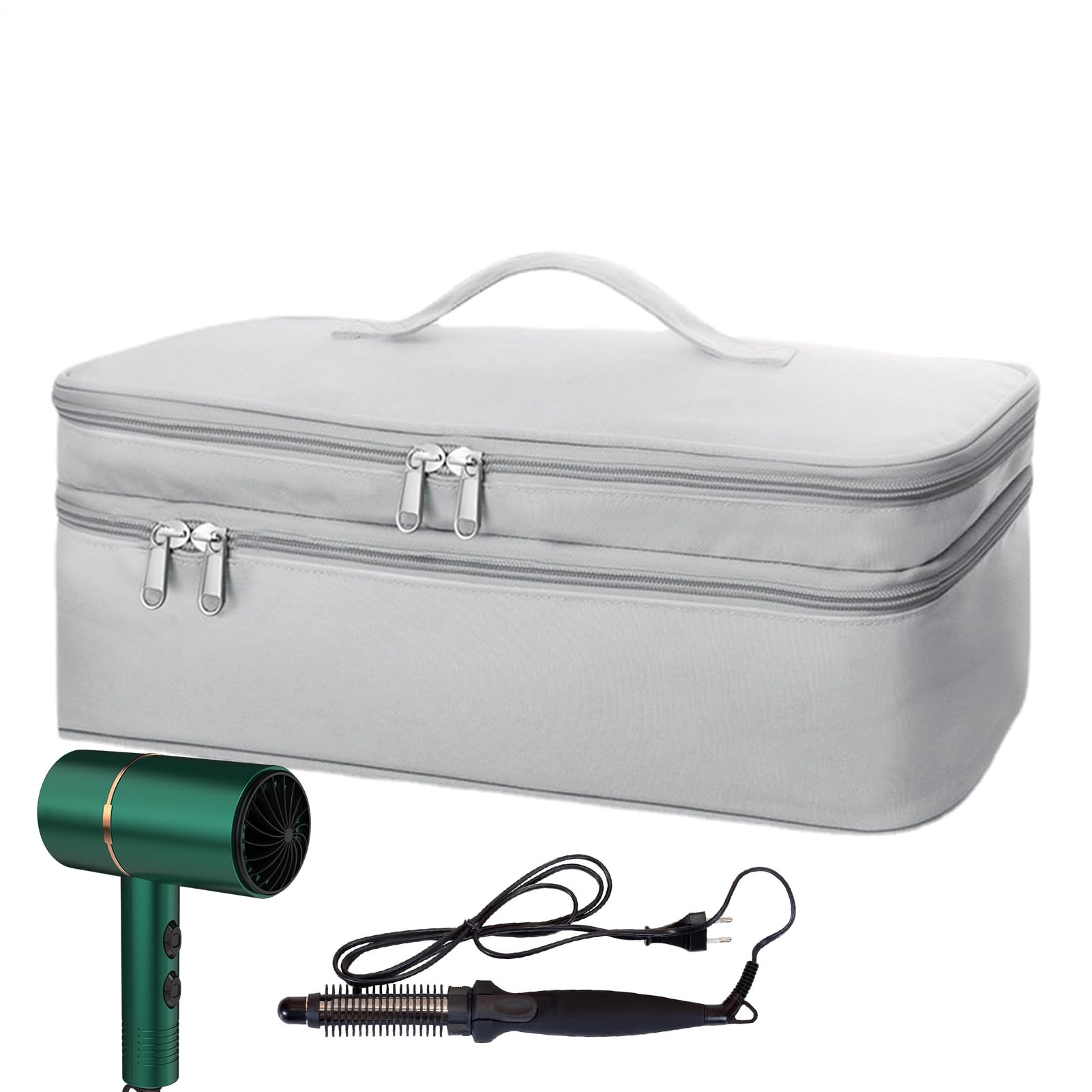 Bolsas para cepillos de pelo para viajes – Material duradero de doble capa | Estuche de viaje para herramientas para el cabello | Organizador de almacenamiento de cepillos de pelo portátil con almohad — view 7