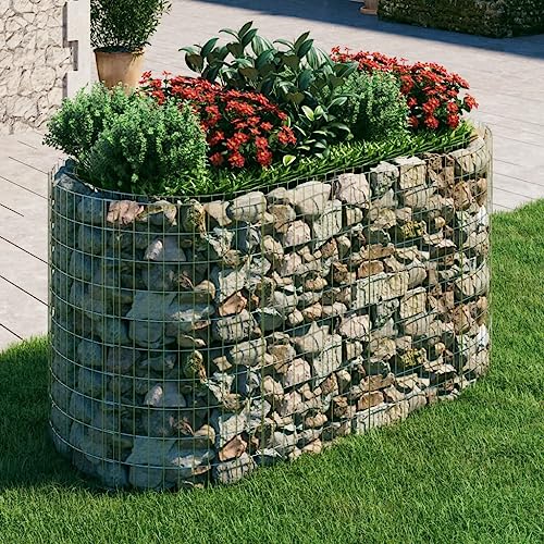 Frdhee Raised Beds for Garden Planter Box,Gabion Raised Bed Galvanised Iron 200x100x100 cm,For Growing Flowers and Vegetables,Easy to Install