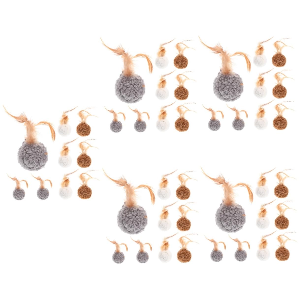 Ipetboom 45pièces Jouets pour Chats avec Plumes Et Clochettes Accessoires Amusants pour Chats Jouets Récréatifs Colorés pour Éveiller Intérêt des Kittens