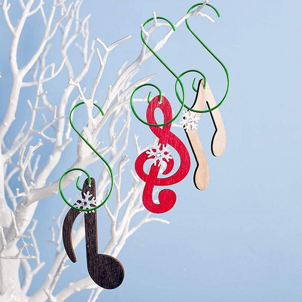 WYAN 120 ganchos para adornos navideños, mini ganchos en forma de S de decoración de metal para decoración del árbol de Navidad (dorado/plateado/verde, 4 × 2 cm / 1,6 × 0,8 pulgadas)