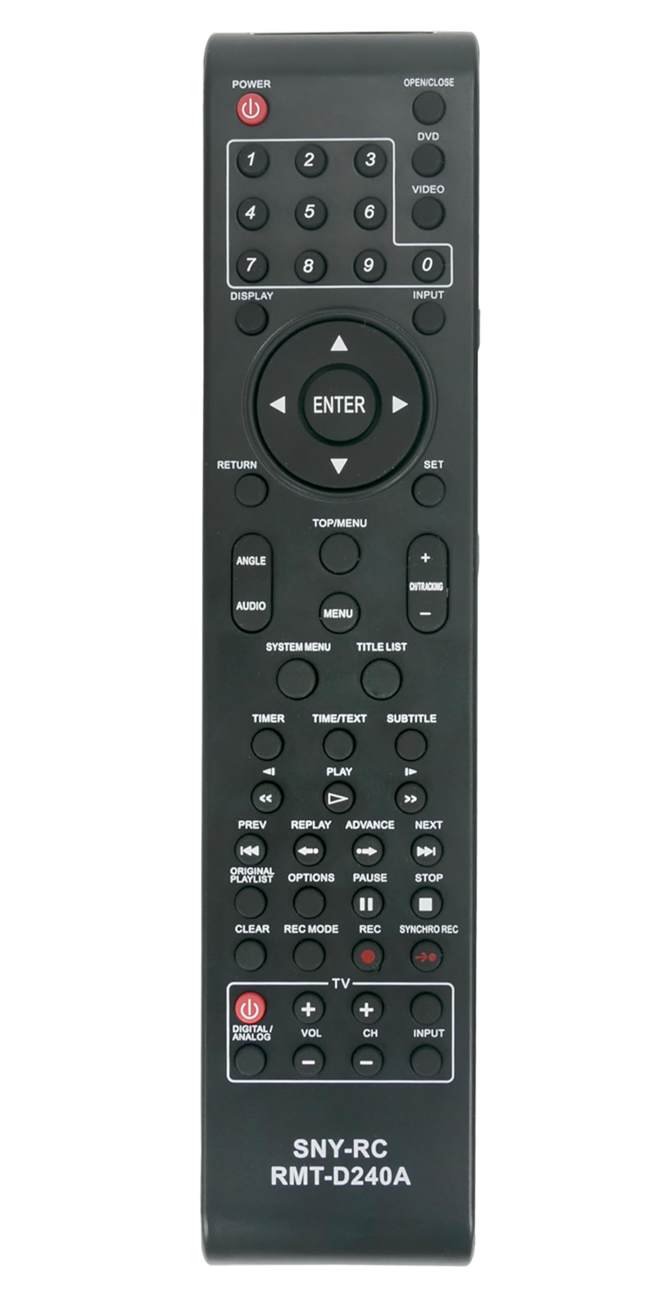 Télécommande RMT-D240A compatible avec Sony DVD VCR Combo RDR-VX525