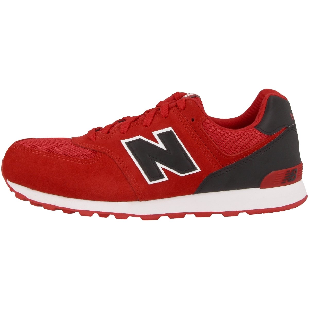 New Balance Kid's 574 V1 High Visibility Lace-Up Sneaker, Red/Black/White, 5 M US Toddler