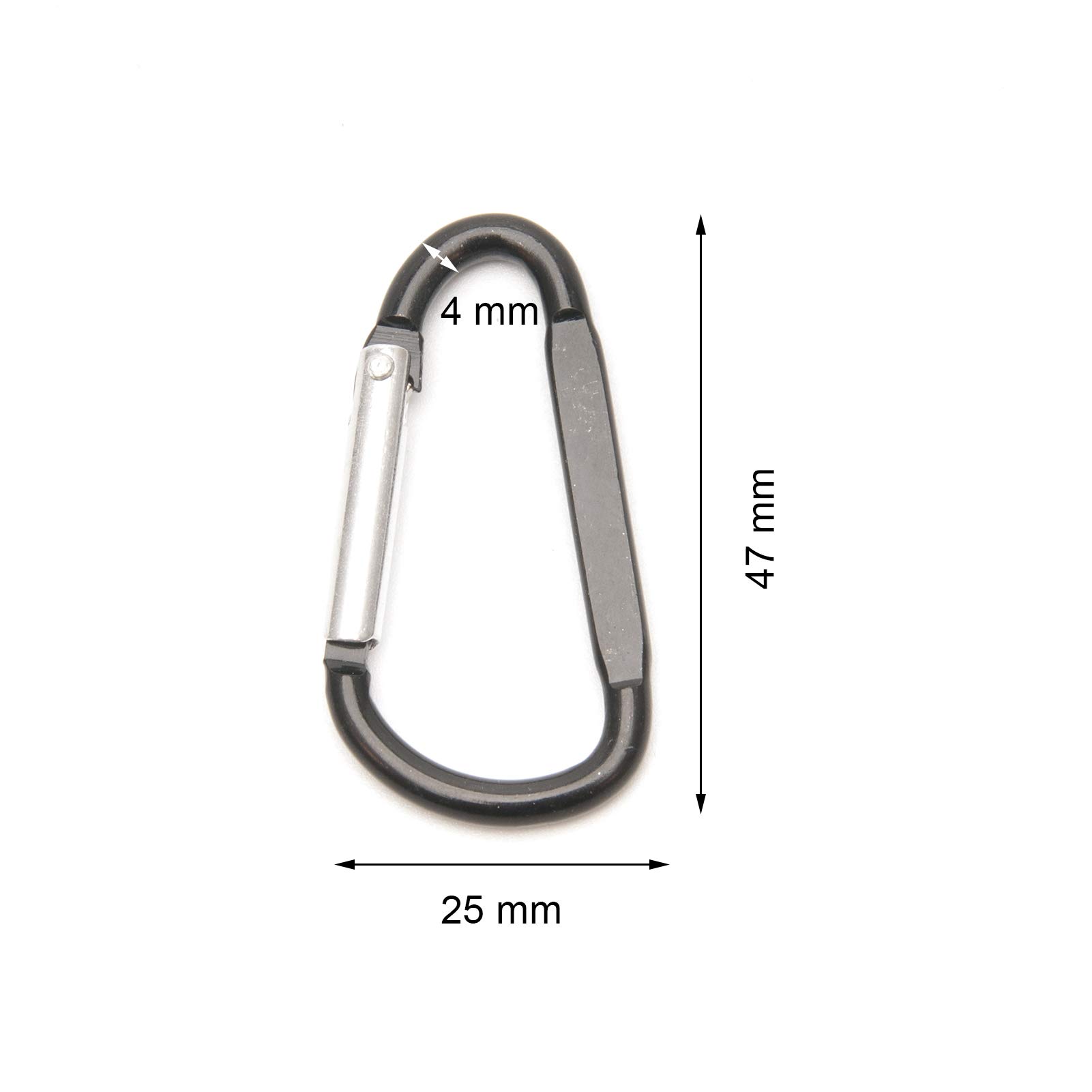 Moschettone con anello a D in lega di alluminio, anello di bloccaggio per scalatore, anello portachiavi, fibbia ad anello, utilizzato per campeggio all'aperto, pesca, viaggi in camper, zaino