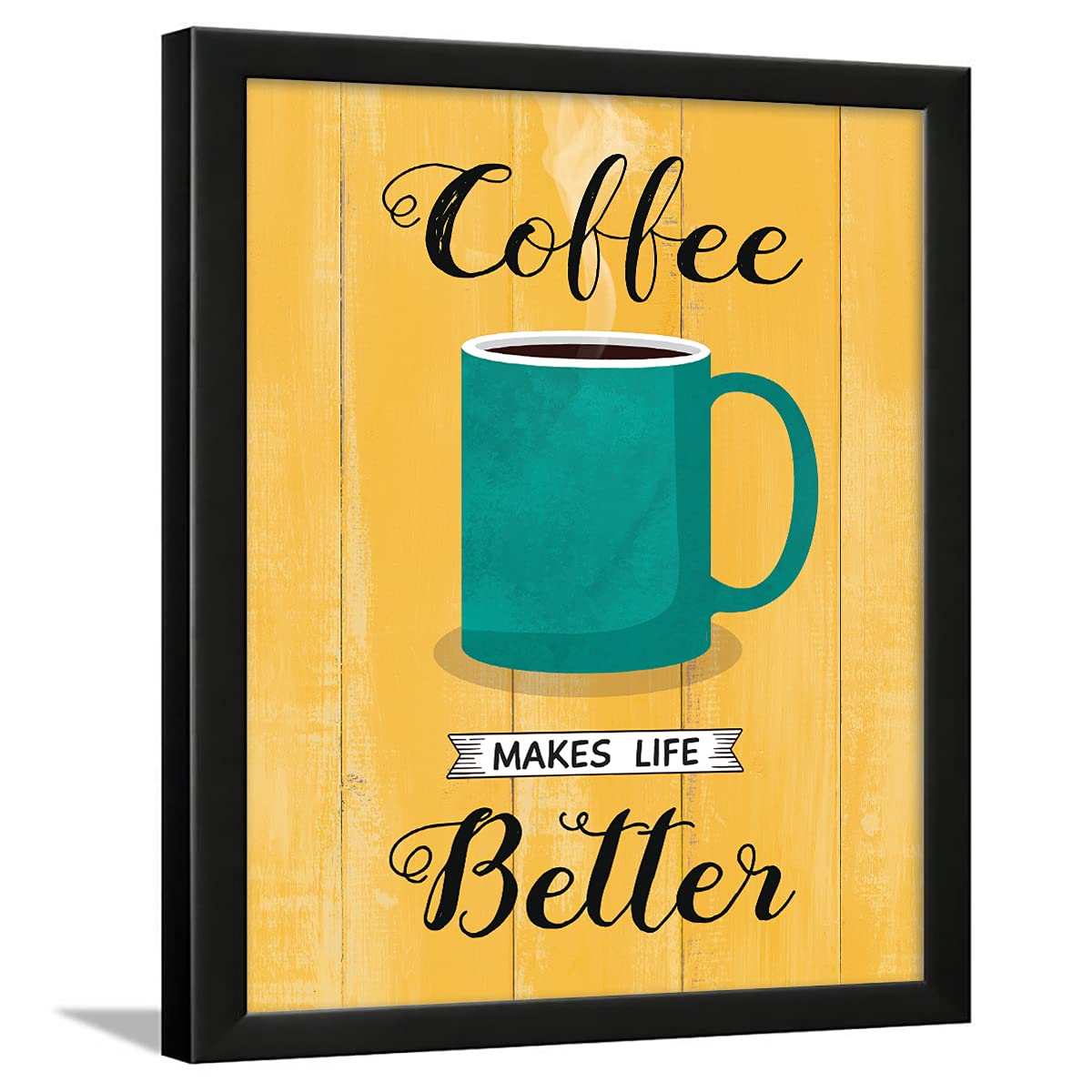 Chaka Chaundh - Coffee Quotes Wall Frames - Kitchen Quotes wall frames Decor - Food Quotes Frames for Home & Cafe - Quotes Wall Frames for Dining Room - Coffee Posters for Wall with Frame - (13.6 X