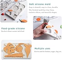 Vista 3 de Rolin Roly Moldes de silicona para pasteles de fondant, molde de silicona 3D para dulces, tortuga, hoja, moldes reutilizables, proyectos