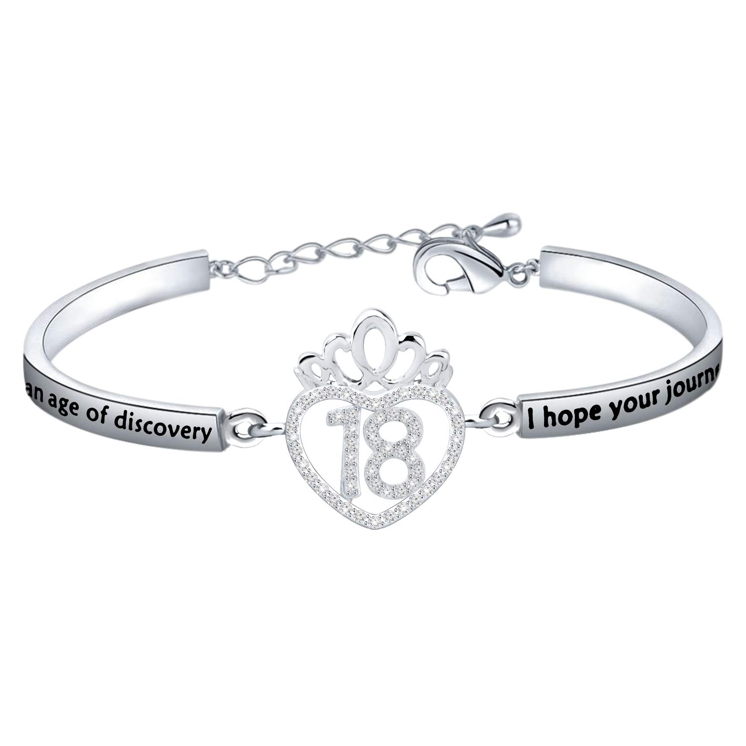 FEELMEM Birthday Gifts Bracelet 12th 13th 16th 18th 30th 40th Crown Queen Charm Bracelet Birthday Gift for Daughter Niece