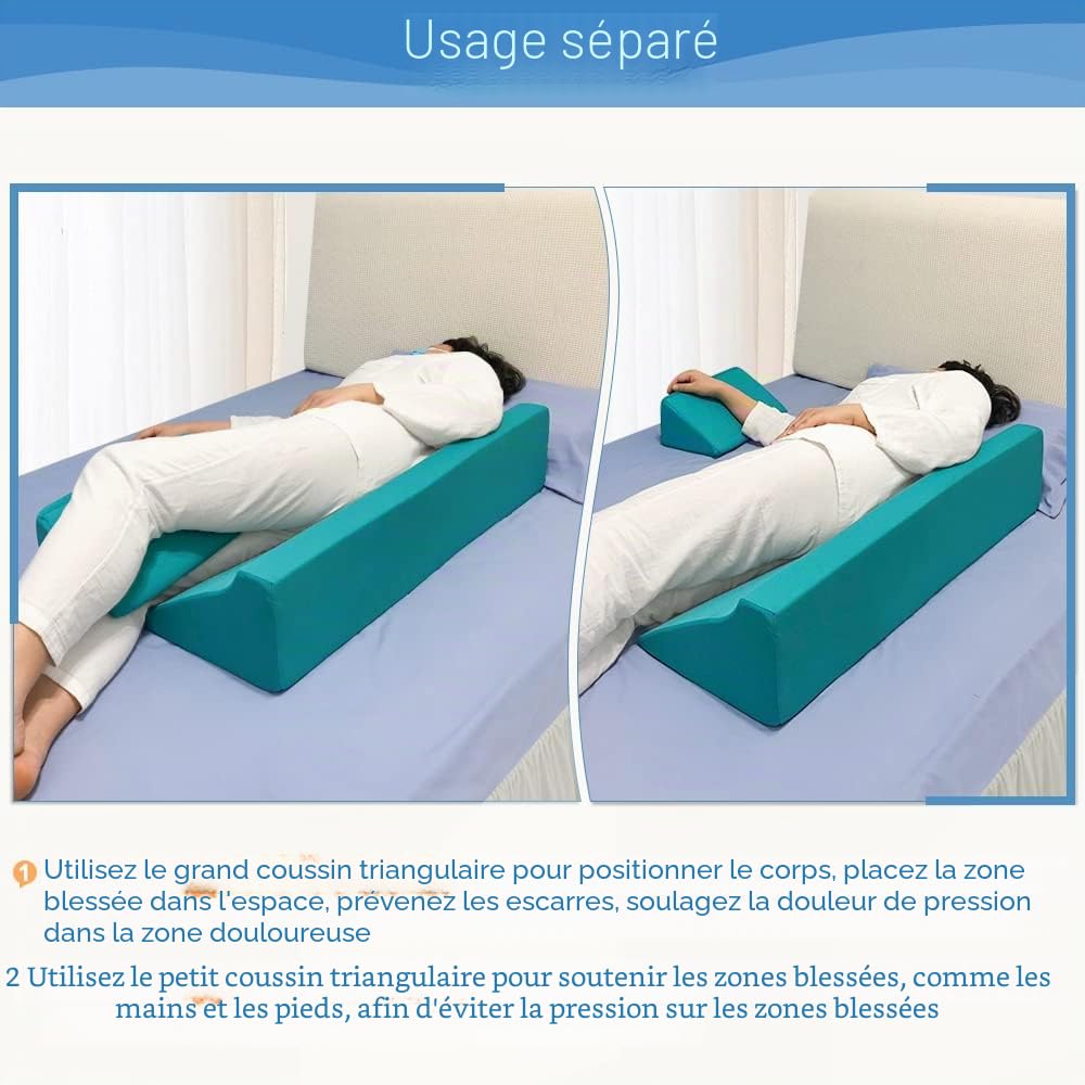 Oreiller incliné pour Dormir après Une Chirurgie, Coussin incliné en Mousse pour positionnement du Corps, élévation des Jambes, pour escarres de lit, Grossesse, dormeur latéral Post-Chirurgical
