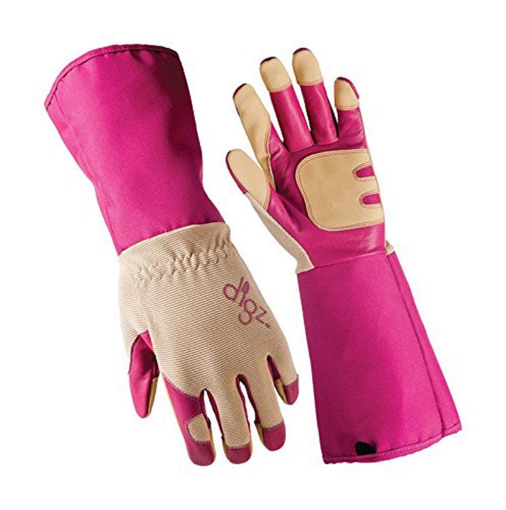 '47 Digz Long Cuff Grain Goatskin Rose Picker Gloves Extended Cuff Heavy Duty, Large